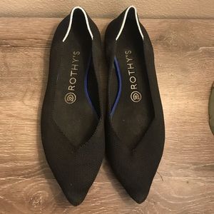 Rothy black pointed toe flats